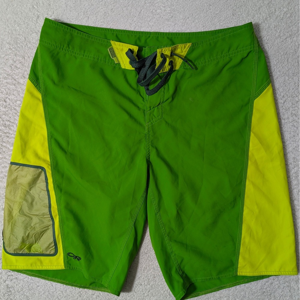 Outdoor‎ Research Boardshorts Mens 32/11 Green Lunch Counter Colorblock 51010